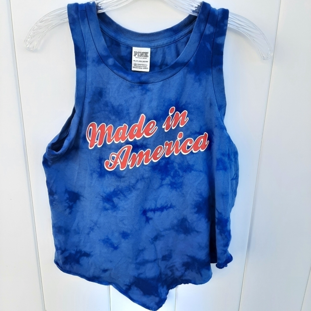 PINK Made in America Assymetric Tye Dye Tank Top - Picture 5 of 6